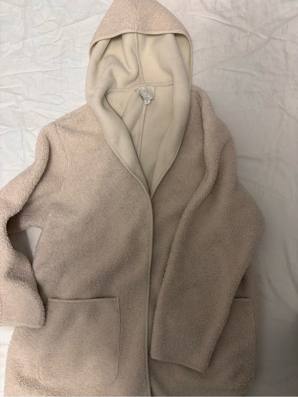 Joie Hooded Teddy Coat in Light Beige